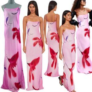 🆕 RAT & BOA 🧿 NWOT Alici Pink Floral Column Dress, Sz XL